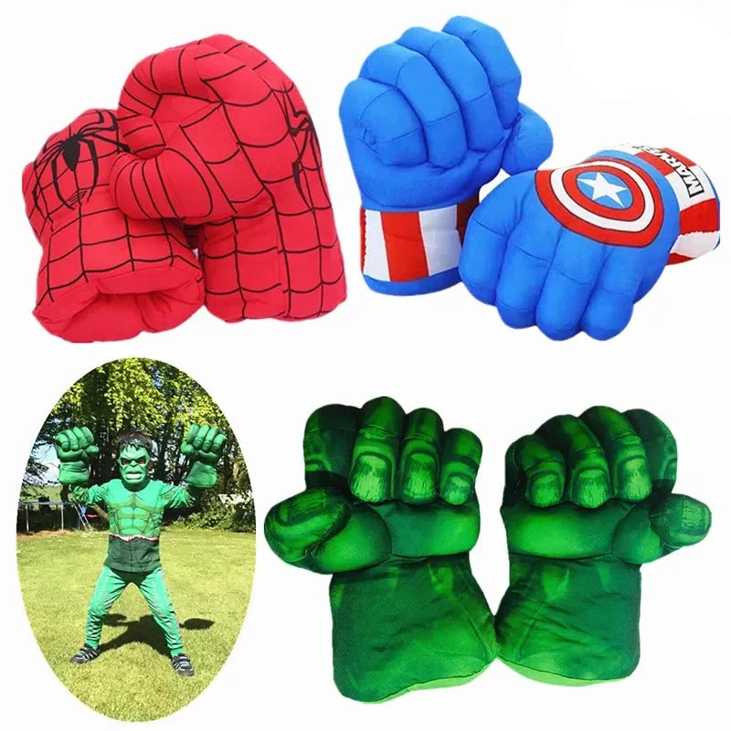 Store hansker med maske til Spider-Man, Captain America og Hulk kostymer